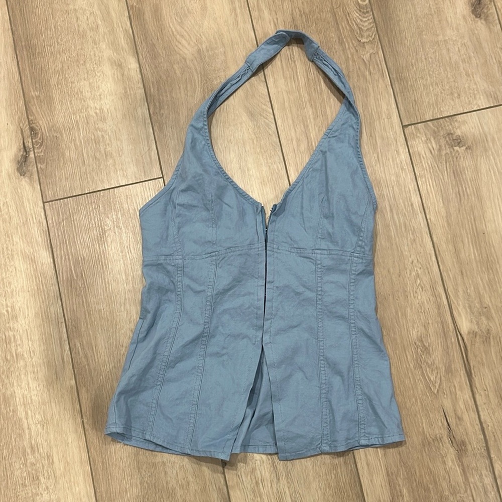Urban Outfitters Blue Halter Tank Top